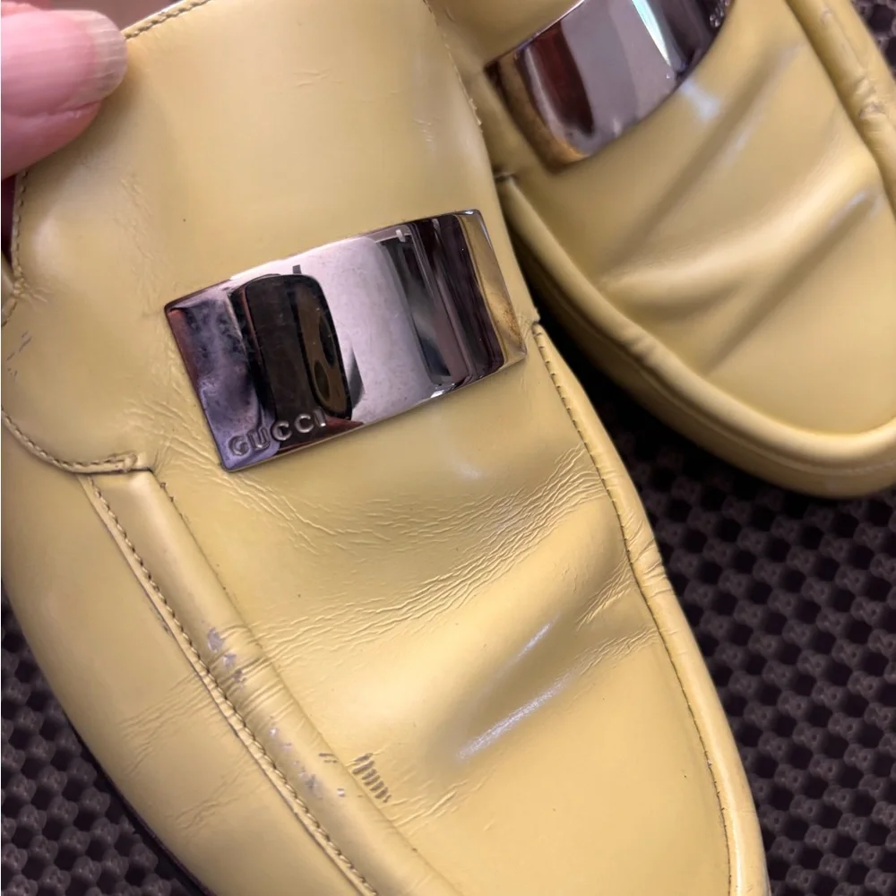 Gucci Pistachio green Leather Loafers with Silver Accent 7.5B - Picture 7 of 10